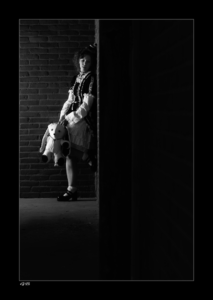 2009 ~ Gothic lolita photo-shoot, selfmade bear bag. Photo: Gerrie Bodde