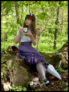 2010 ~ Lolita photo meeting, Self made high waist skirt & hair roses. Photo: Henk van Reissen