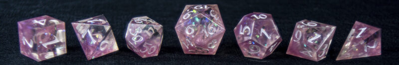 Pink sparkle dice set dice preview